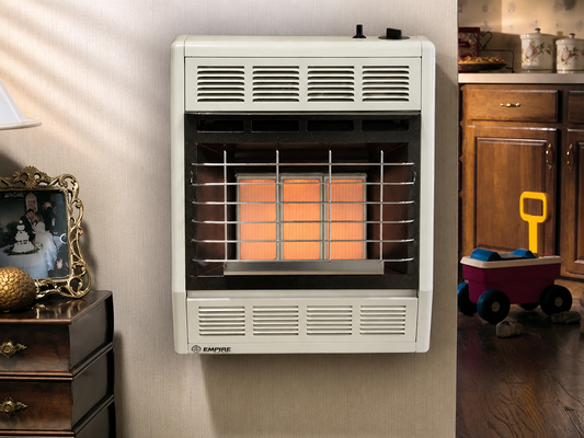 Empire 18" White Vent Free Infrared Heater 18,000 BTU with Manual Control