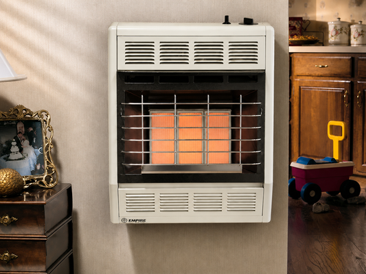 Empire 18" White Vent Free Infrared Heater 18,000 BTU with Thermostat Control