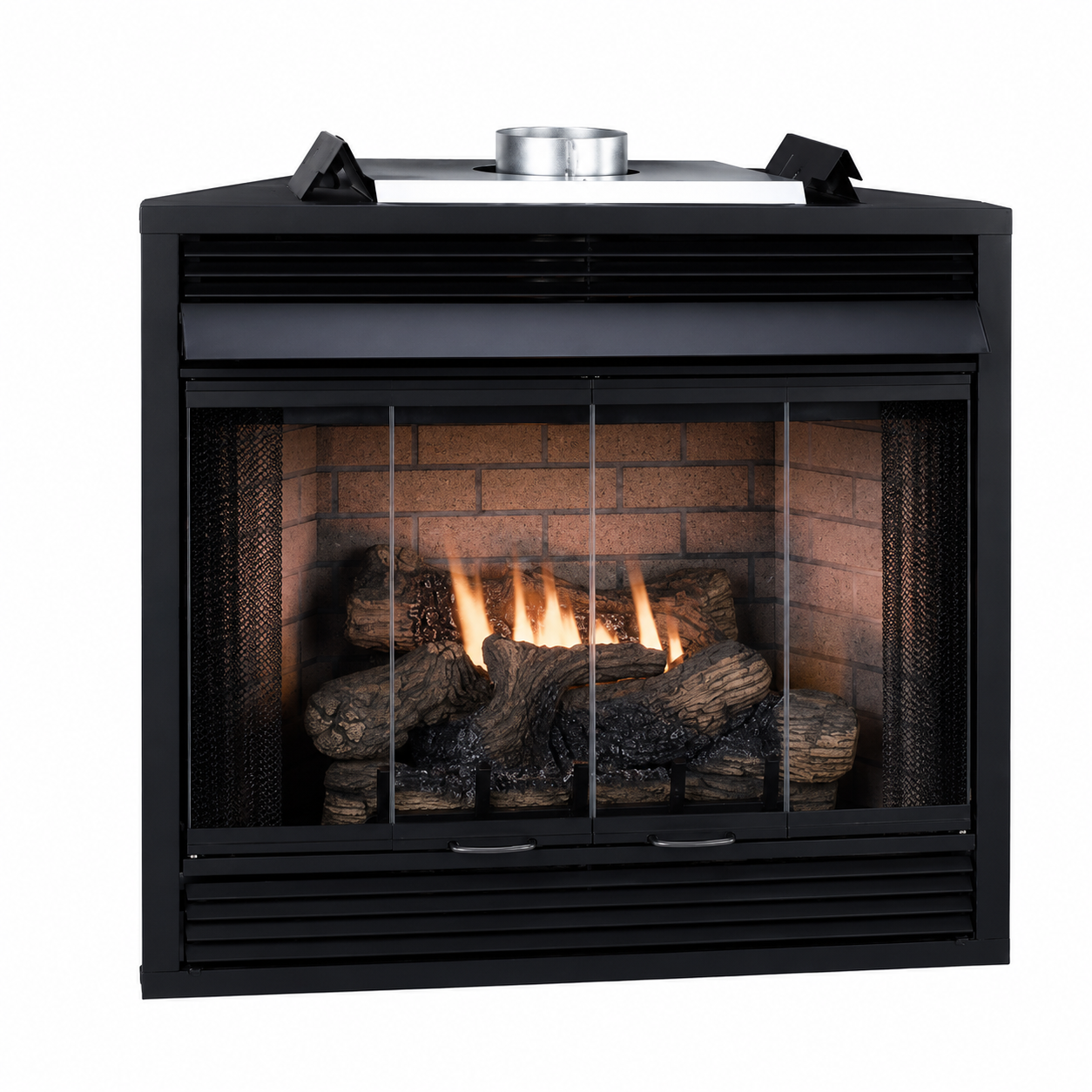 Empire BDB34BL Bi-Fold Black Glass Doors for 34" Keystone B-Vent Deluxe Fireplace