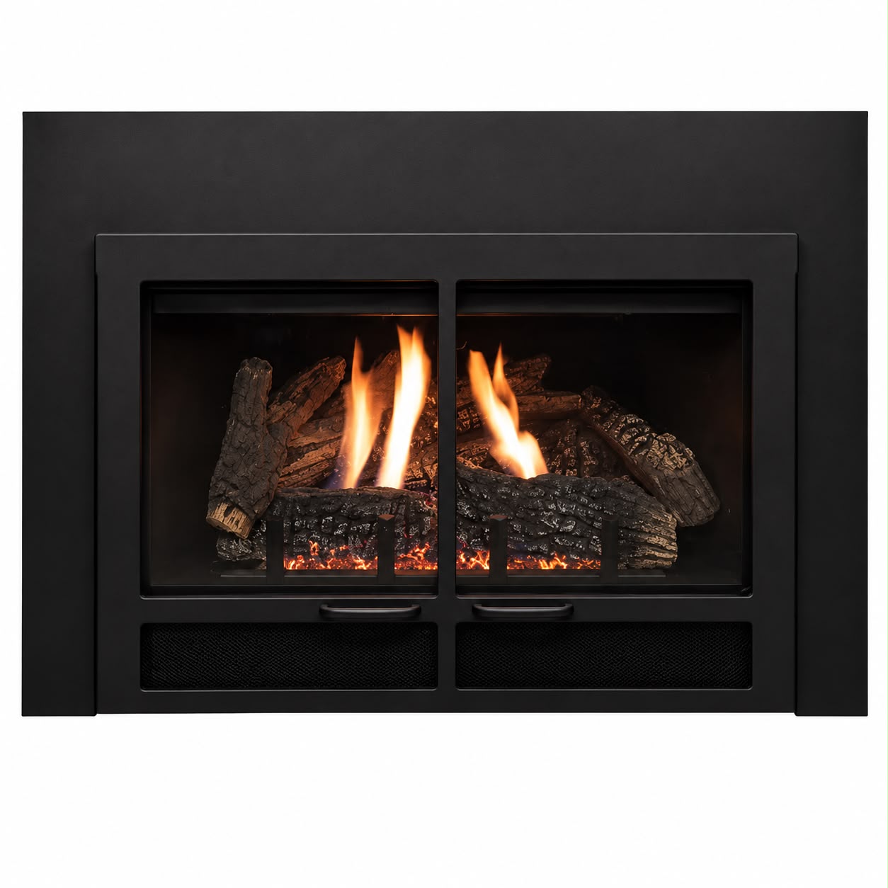 Empire DFD20DBL Black Transom Decorative Door Front for 28" Small Innsbrook Direct Vent Fireplace Insert