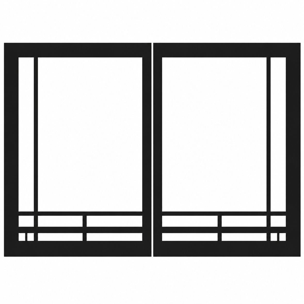 Empire DVDB2MBL Black Mission Rectangle Door Set for 36" Tahoe Deluxe Fireplace