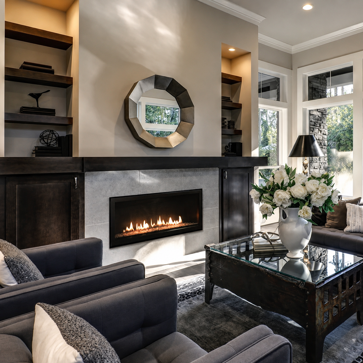 Empire DVLL36 Boulevard 36" Direct Vent Linear Gas Fireplace with Multi Function Remote
