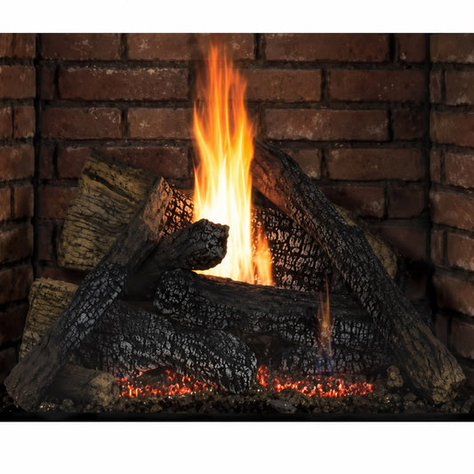 Empire LS3236FF 6-Piece Ceramic Fiber Log Set for Tahoe Clean Face Traditional Fireplace