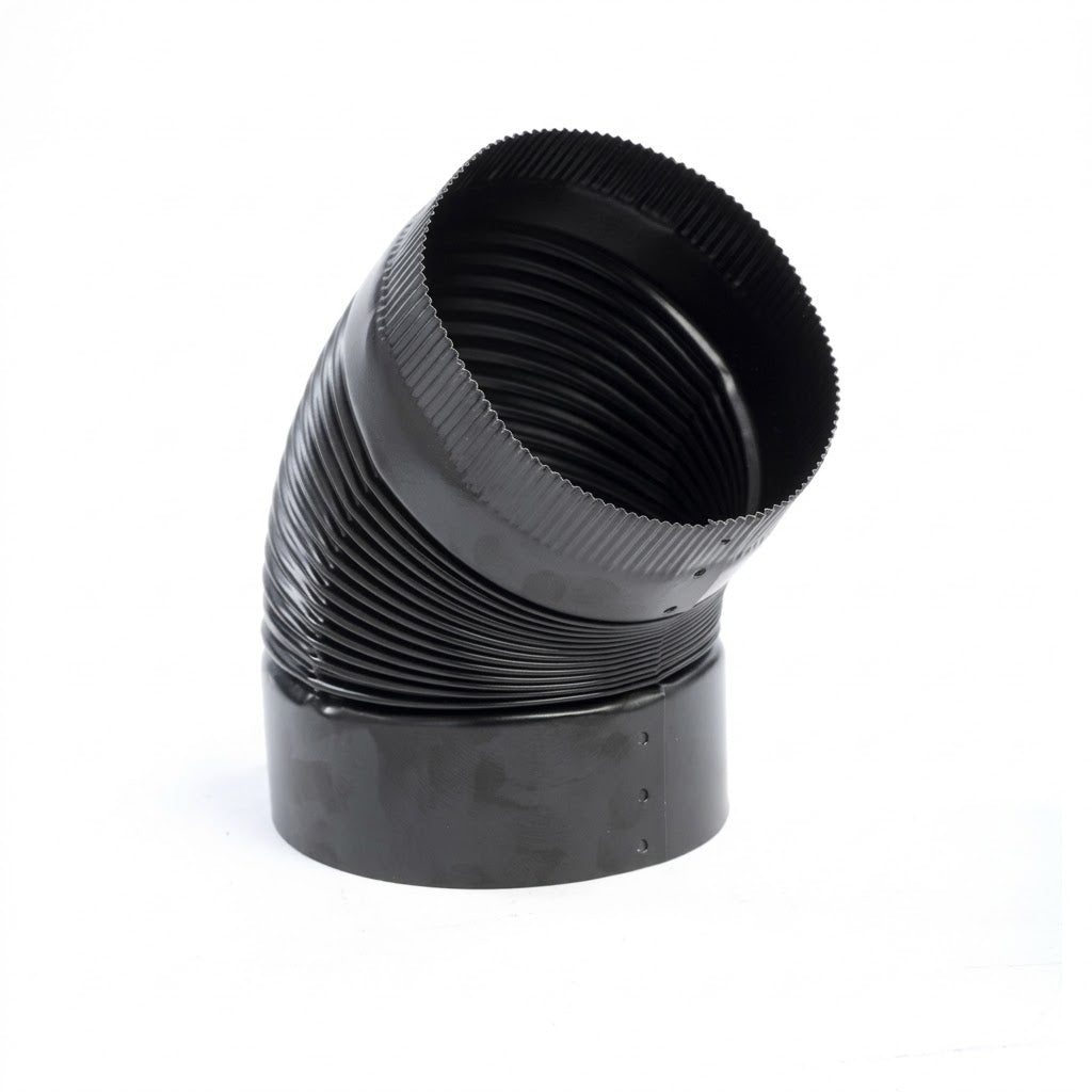 Kingsman FDVE45 7" 45-Degree Black Elbow