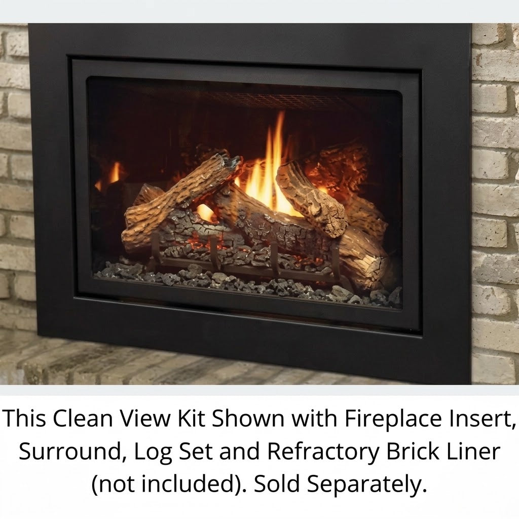 Kingsman I26CV1BL 1.75" Depth Black Clean View Slim Front for IDV26 Fireplace Insert