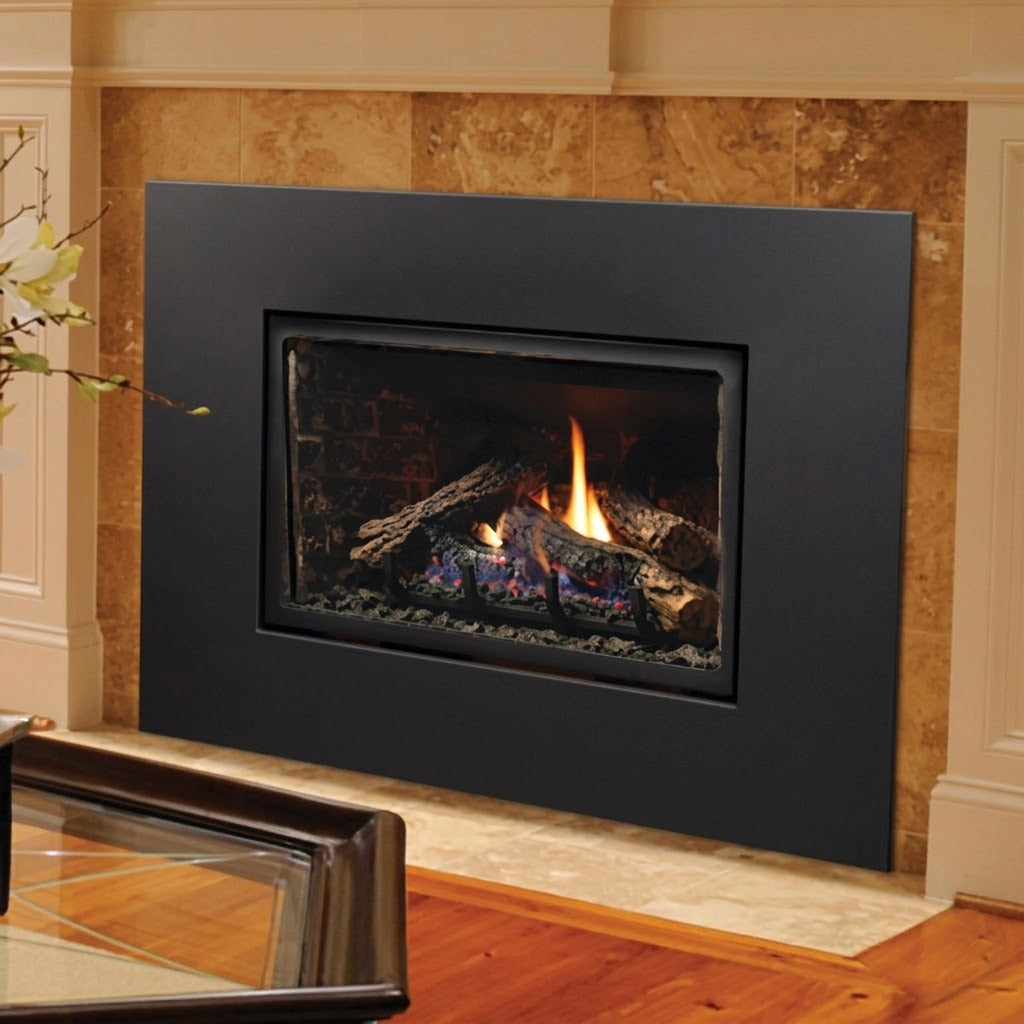 Kingsman I26CVPF2BL 45" x 33" Black Clean View Wide Picture Frame Front for IDV26 Fireplace Insert