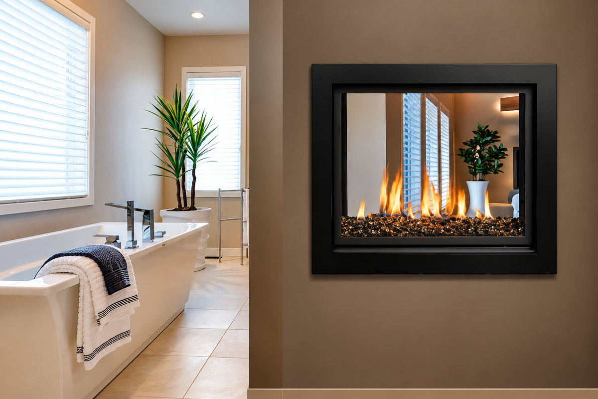 Kingsman MCVST42 43" Zero Clearance Direct Vent See Through Gas Fireplace