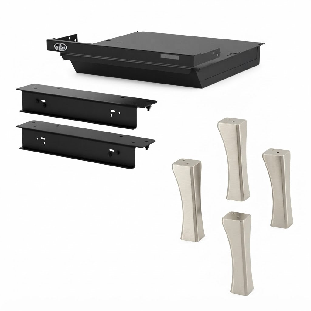 Osburn OA10236 Brushed Nickel Cast Iron Structural Leg Kit With Ash Drawer for 2000 Wood Stove