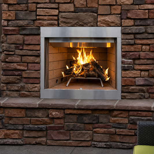 Superior WRE3036 36" Traditional Outdoor Wood Fireplace With Refractory Panels