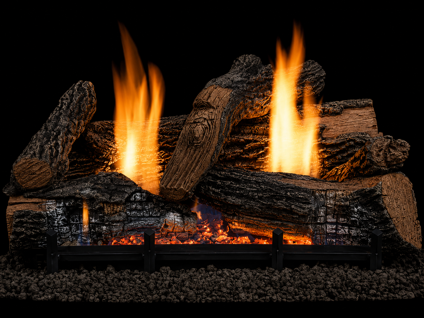 Superior LNF24GR 24" Nature-Flame Concrete Granite Ridge Vent Free Log Set