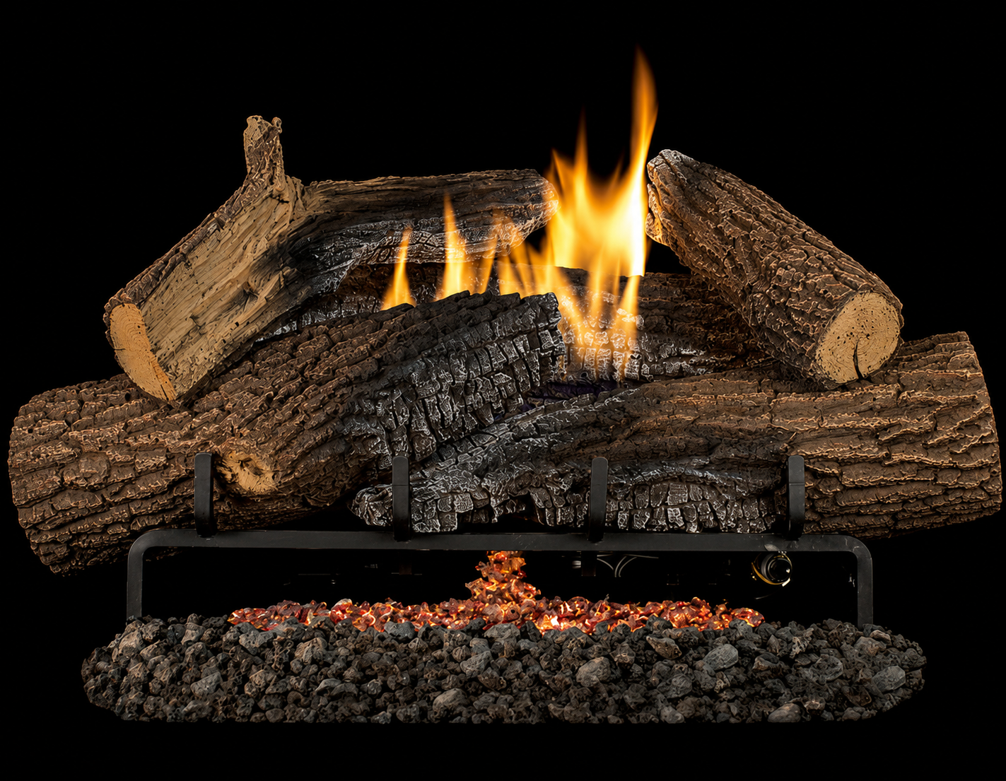 Superior LTF30RS 30" Triple-Flame Concrete Rugged Stack Vent Free Logs