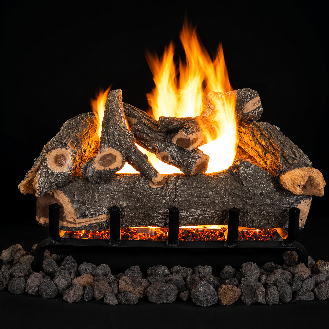 Superior SMOKYWEATHERED30 Dual-Burner Series 30" Indoor Oak 8-Piece Vented Gas Log Set