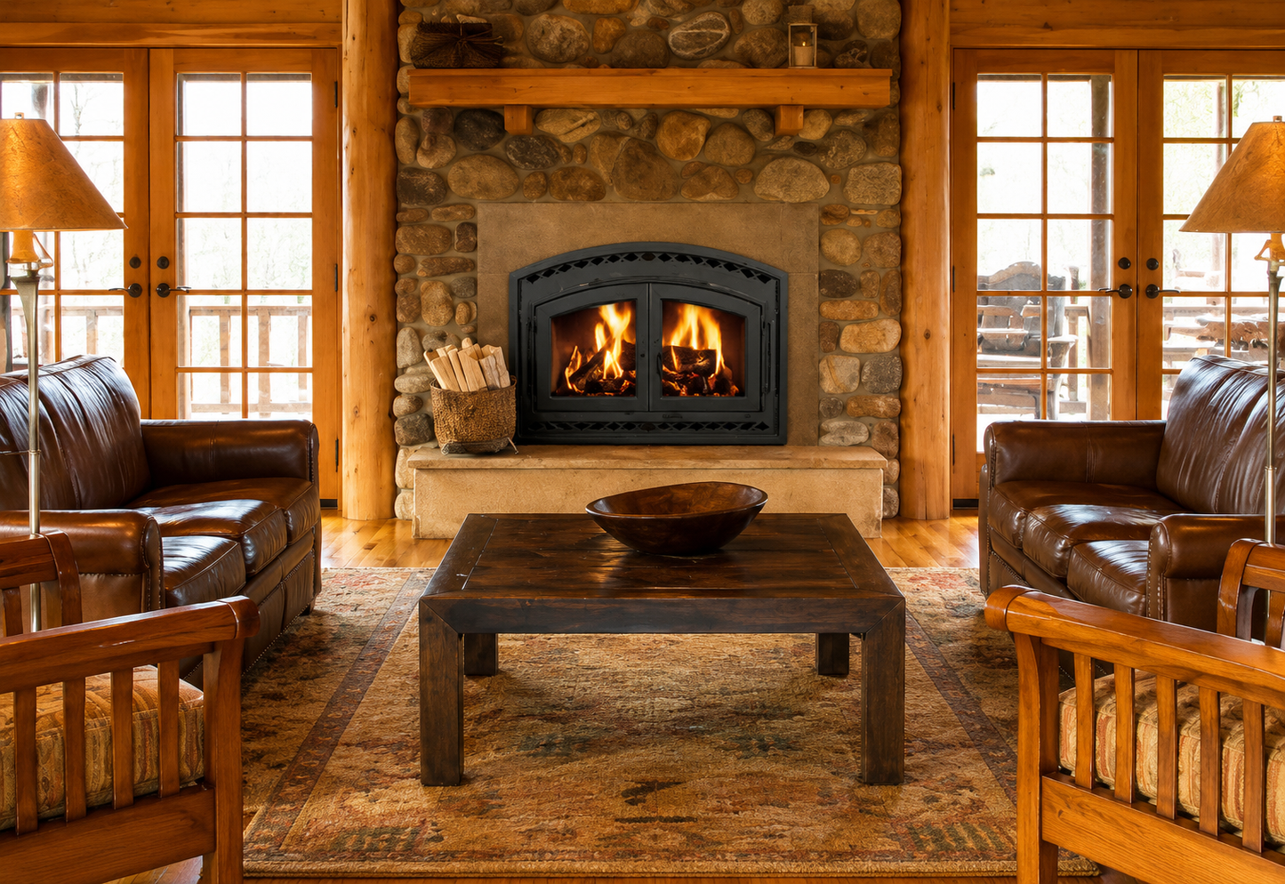 Superior WCT6940 31" EPA Certified High-Efficiency CAT Wood Fireplace With White Stacked Refractory Panels