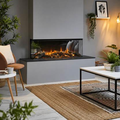 British Fires 48" Black Edition New Forest 1200 Electric Fireplace
