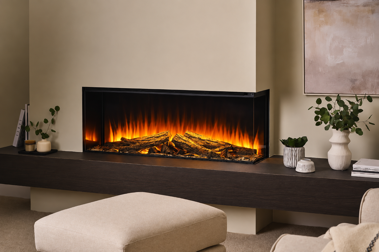 British Fires 48" Black Edition New Forest 1200 Electric Fireplace