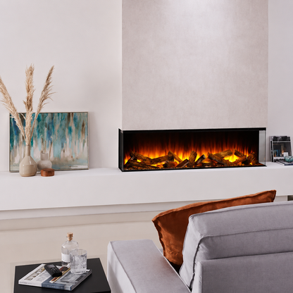 British Fires 63" Black Edition New Forest 1600 Multi-Sided Electric Fireplace