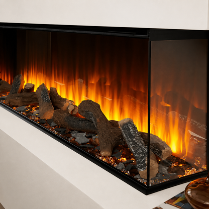 British Fires 63" Black Edition New Forest 1600 Multi-Sided Electric Fireplace