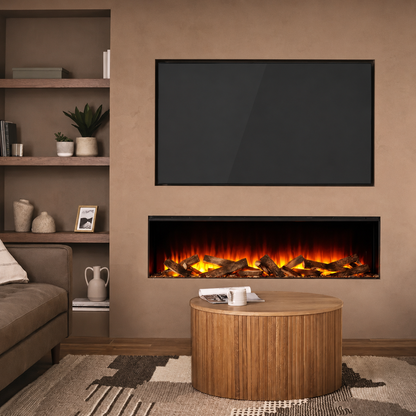 British Fires 63" Black Edition New Forest 1600 Multi-Sided Electric Fireplace