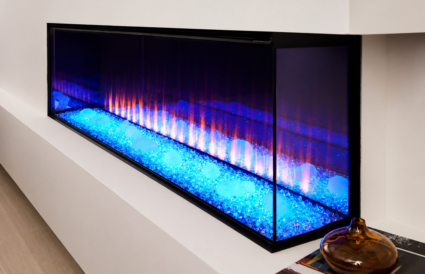 British Fires 63" Black Edition New Forest 1600 Multi-Sided Electric Fireplace