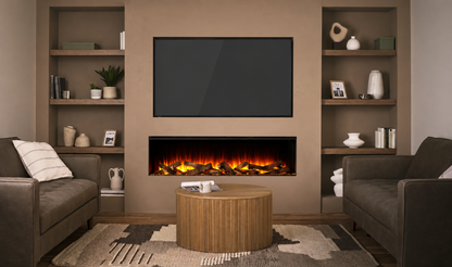 British Fires 63" Black Edition New Forest 1600 Multi-Sided Electric Fireplace
