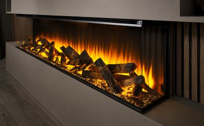 British Fires 75" Black Edition New Forest 1900 Multi-Sided Electric Fireplace