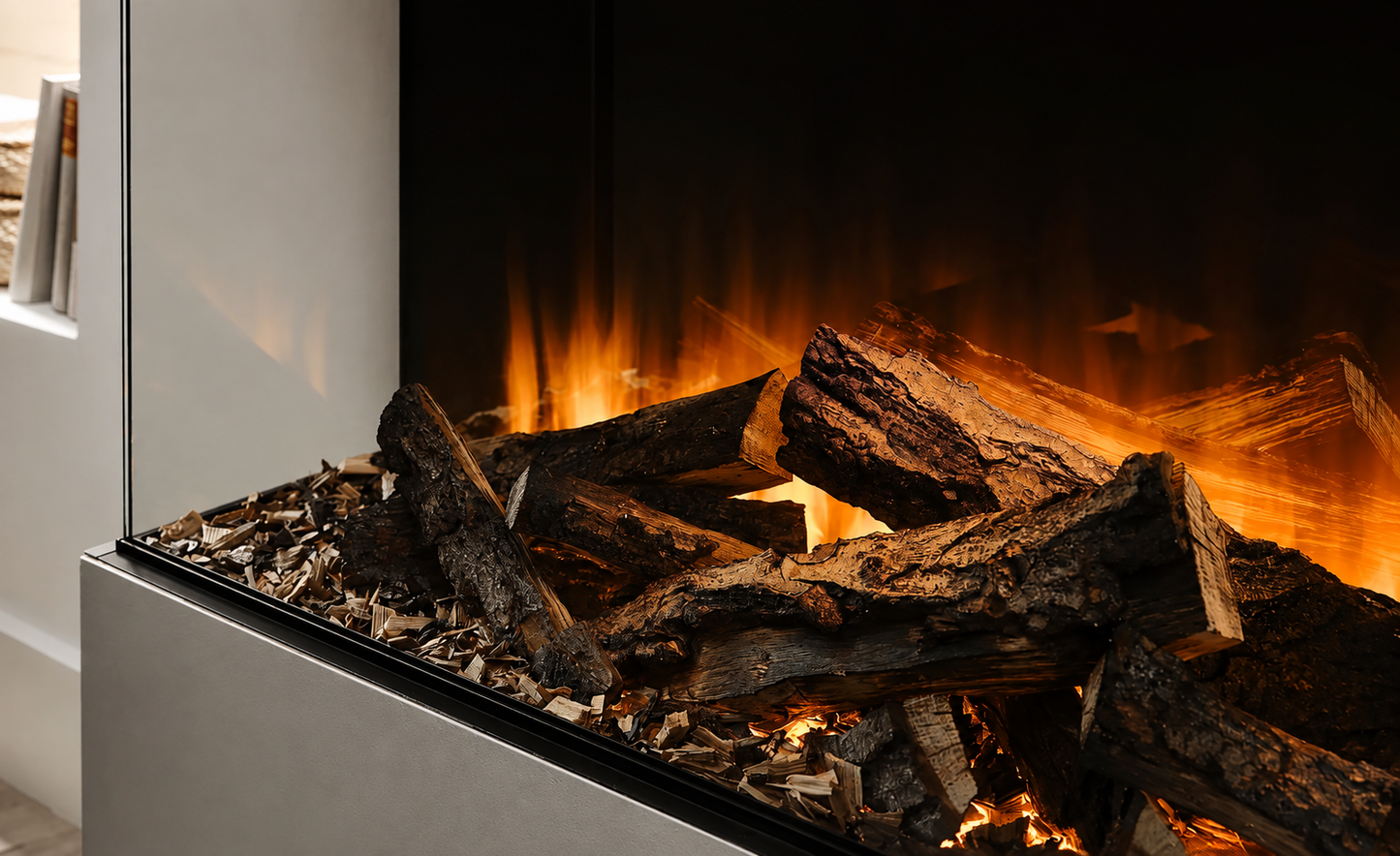 British Fires 75" Black Edition New Forest 1900 Multi-Sided Electric Fireplace