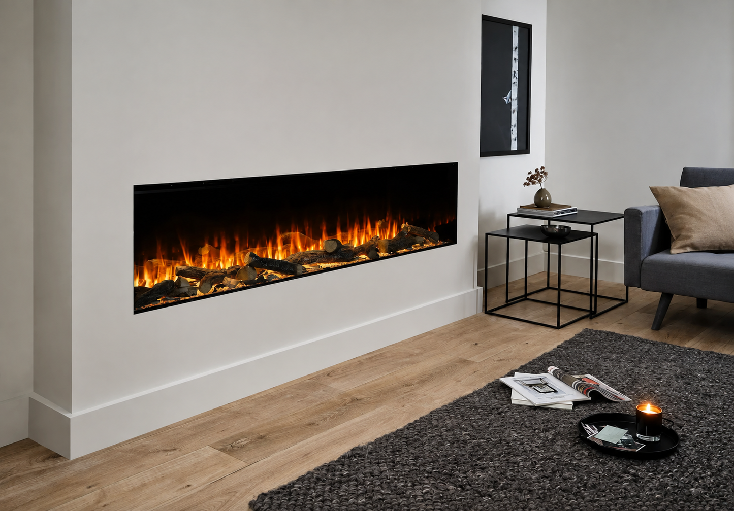 British Fires 75" Black Edition New Forest 1900 Multi-Sided Electric Fireplace