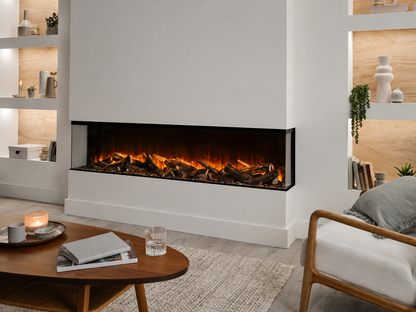 British Fires 75" Black Edition New Forest 1900 Multi-Sided Electric Fireplace