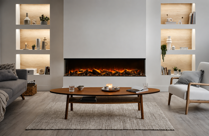 British Fires 75" Black Edition New Forest 1900 Multi-Sided Electric Fireplace