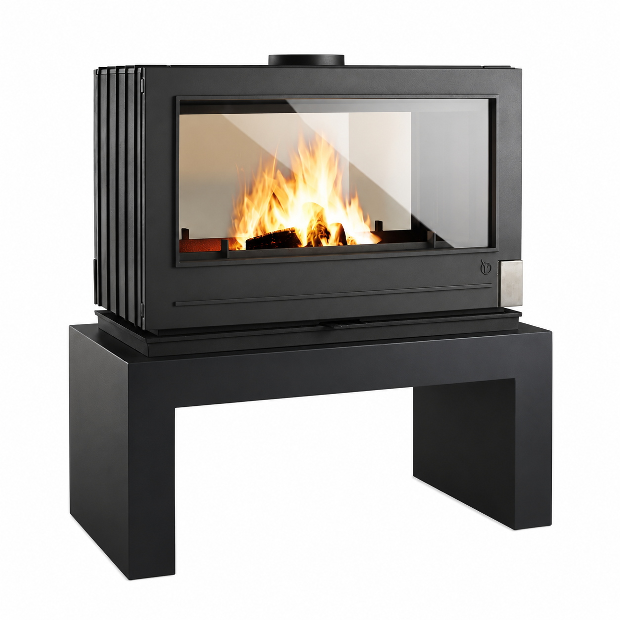 Invicta Aaron 36" See-Through Contemporary Cast Iron Wood Burning Stove