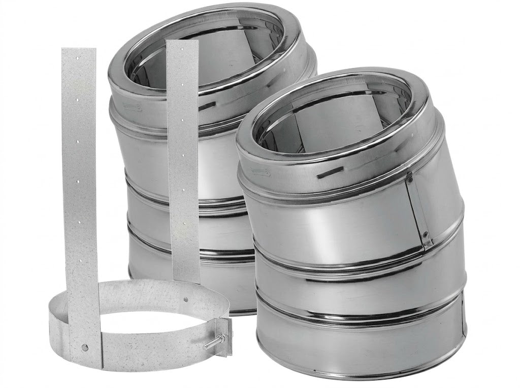 DuraVent 5DT-E30KSS 5" DuraTech 30-Degree Stainless Steel Chimney Elbow Kit