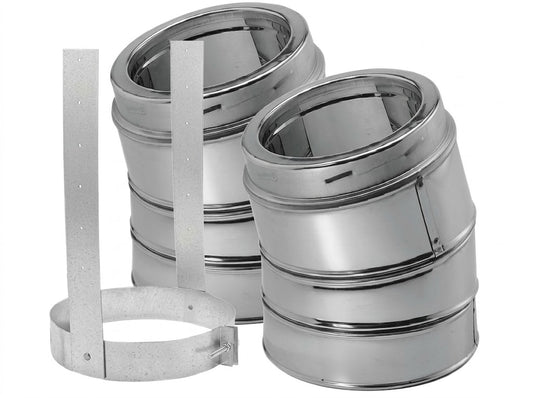 DuraVent 5DT-E30KSS 5" DuraTech 30-Degree Stainless Steel Chimney Elbow Kit
