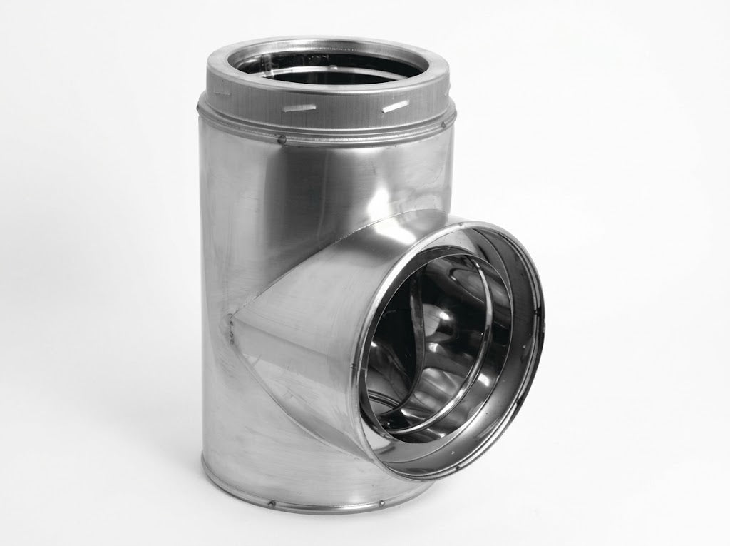 DuraVent 5DT-STSS 5" DuraTech Stainless Steel Standard Chimney Tee with Cap