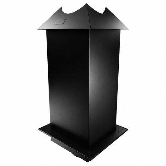 DuraVent 6DT-CS24IS-2 6" DuraTech 24" Black Square Ceiling Support Box with Insulation Collar