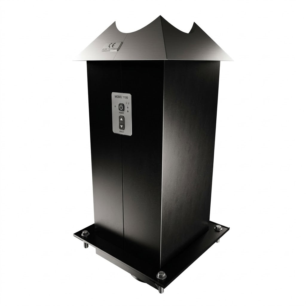 DuraVent 6DT-CS24RIS-2 6" DuraTech 24" Black Square Ceiling Support Box with Insulation Collar & Blanket