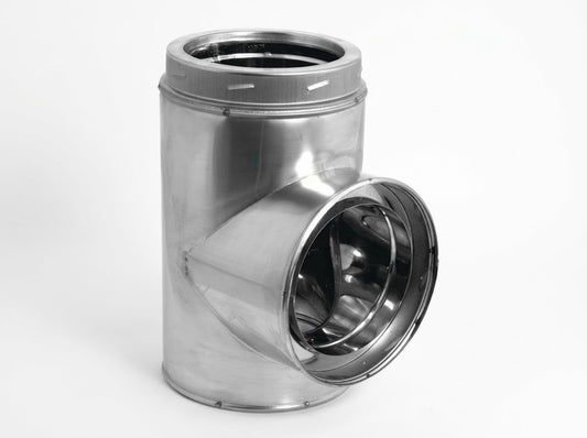 DuraVent 7DT-STSS 7" DuraTech Stainless Steel All-Fuel Chimney Tee with Cap