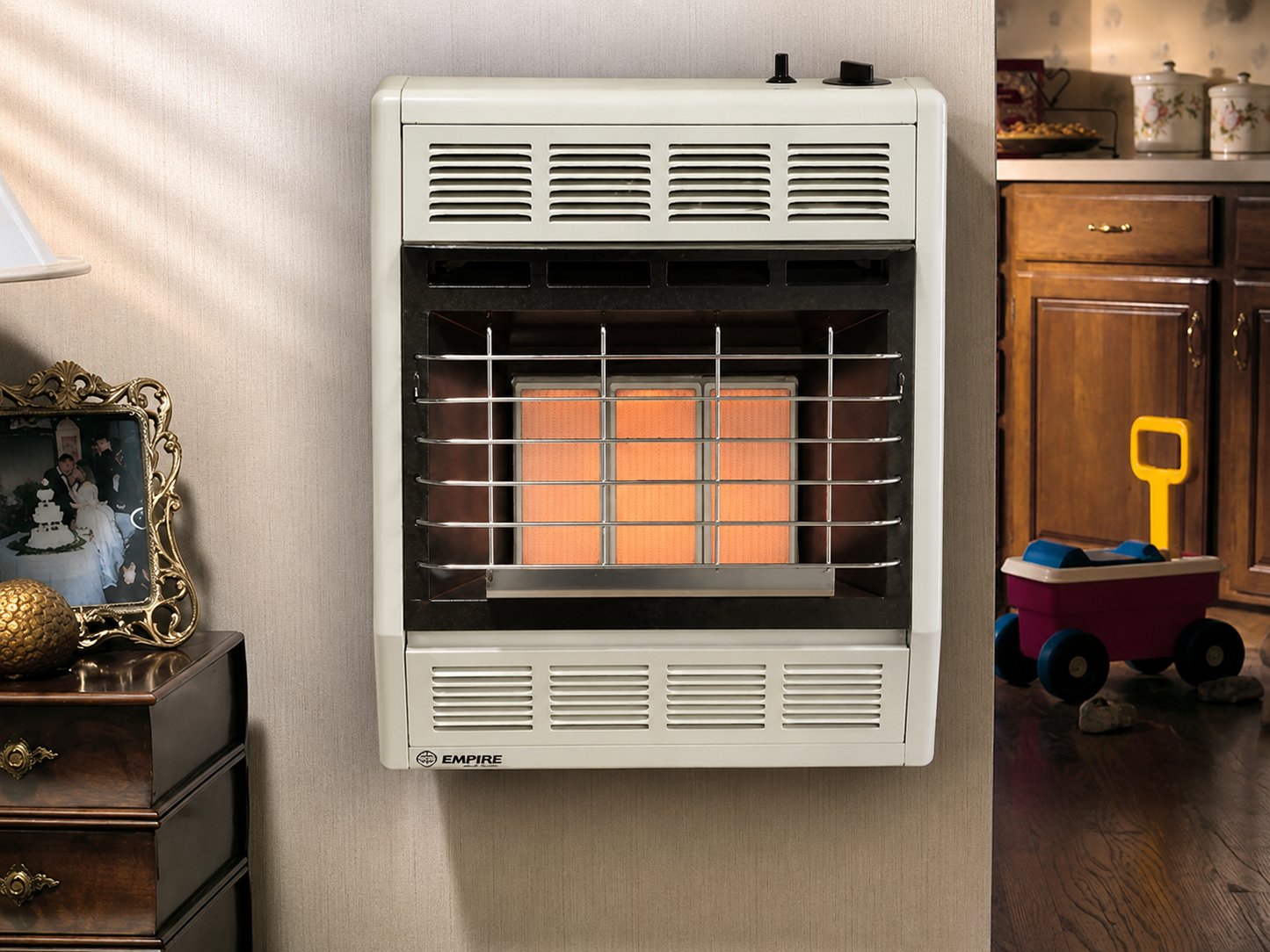 Empire 18" White Vent Free Infrared Heater 18,000 BTU with Manual Control
