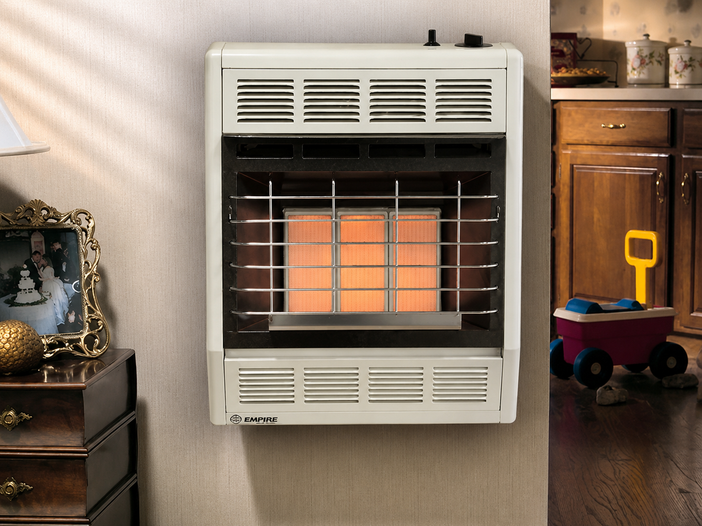 Empire 18" White Vent Free Infrared Heater 18,000 BTU with Manual Control