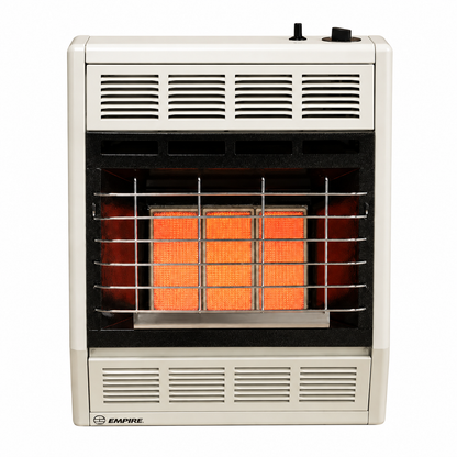 Empire 18" White Vent Free Infrared Heater 18,000 BTU with Thermostat Control