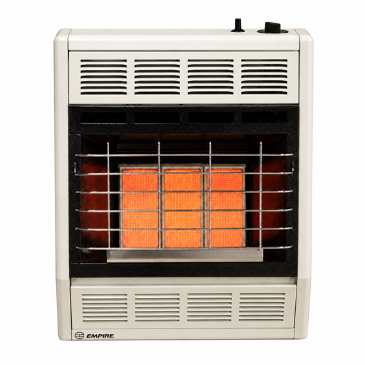 Empire 18" White Vent Free Infrared Heater 18,000 BTU with Thermostat Control