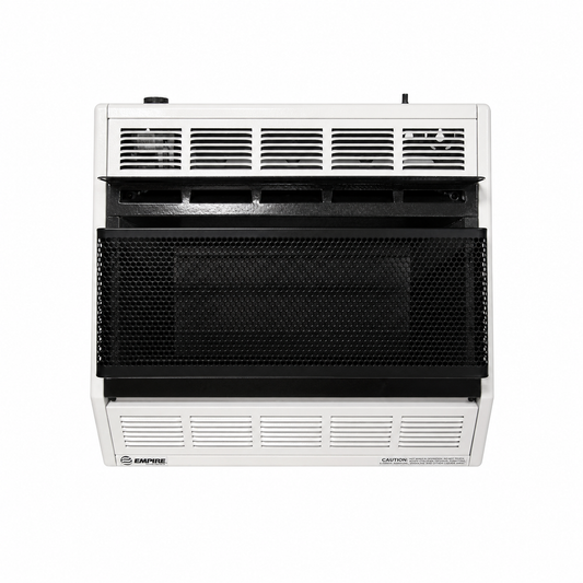 Empire 24" White Vent Free Blue Flame Heater 30,000 BTU with Thermostat Control