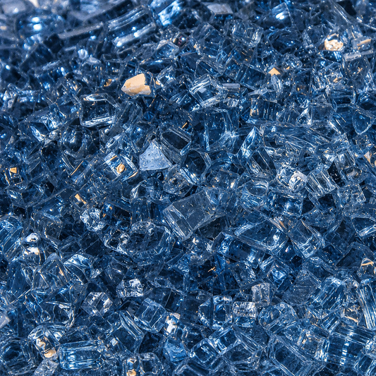 Empire 6x DG1BUC Blue Clear Reflective Decorative Crushed Glass Media (6 Sq. Ft.)