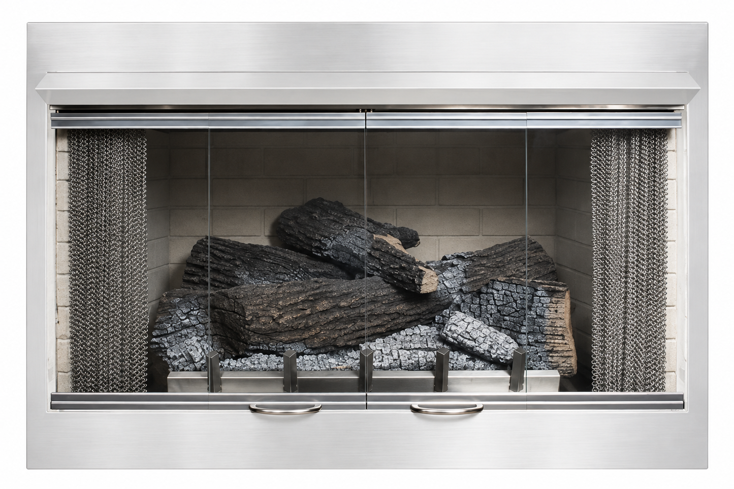 Empire BDO42SS Stainless Steel Bi-Fold Glass Door for 42" Carol Rose Coastal Premium Outdoor Firebox