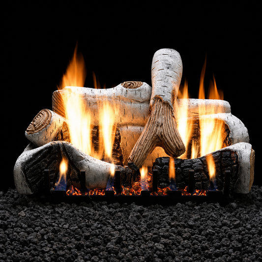 Empire Birch Ceramic Fiber 4 Piece Vented/Vent-Free Gas Log Set