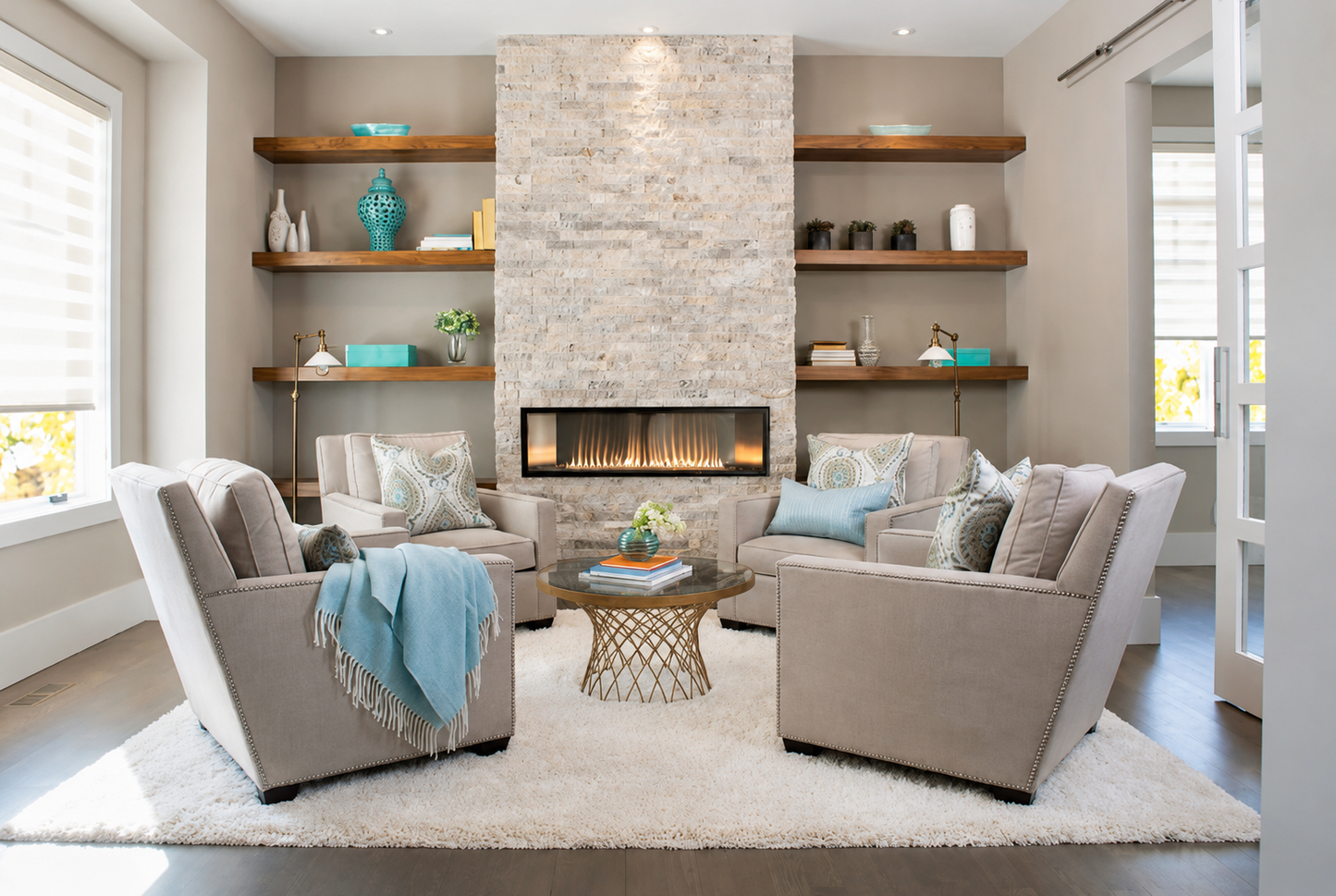 Empire Boulevard 48" Linear Vent Free Contemporary Gas Fireplace