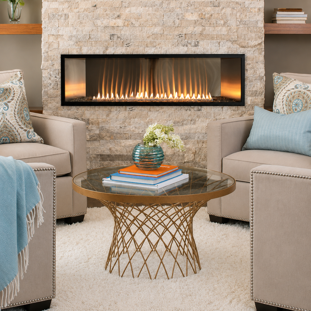 Empire Boulevard 48" Linear Vent Free Contemporary Gas Fireplace