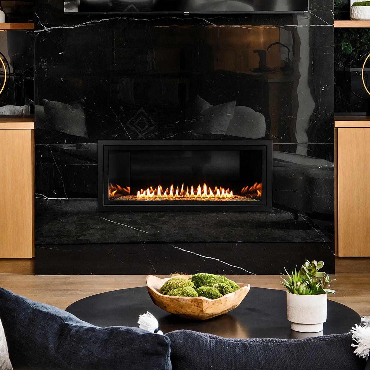 Empire Boulevard 48" Linear Vent Free Contemporary Gas Fireplace