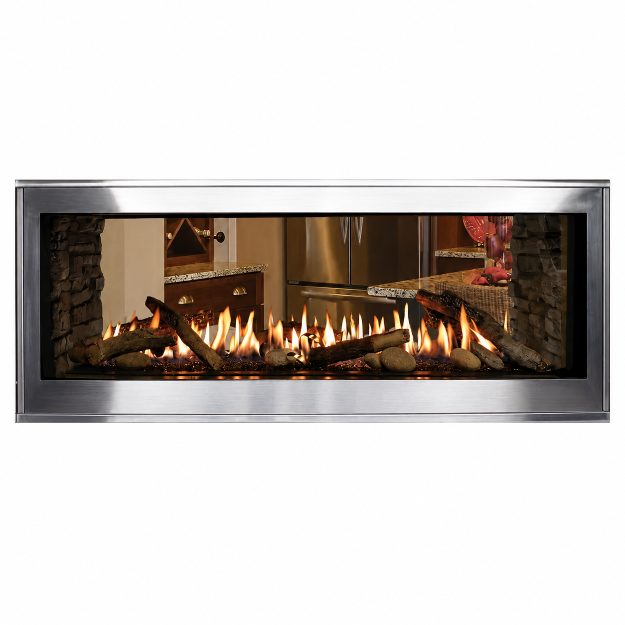 Empire Boulevard 48" See-Through Direct Vent Linear Gas Fireplace with Multi Function Remote