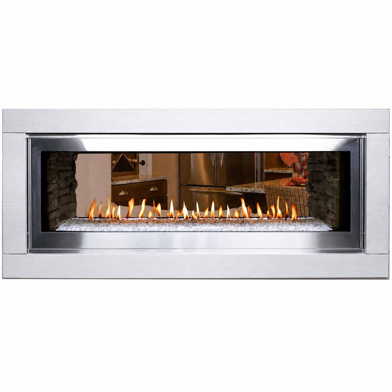 Empire Boulevard 48" See-Through Direct Vent Linear Gas Fireplace with Multi Function Remote
