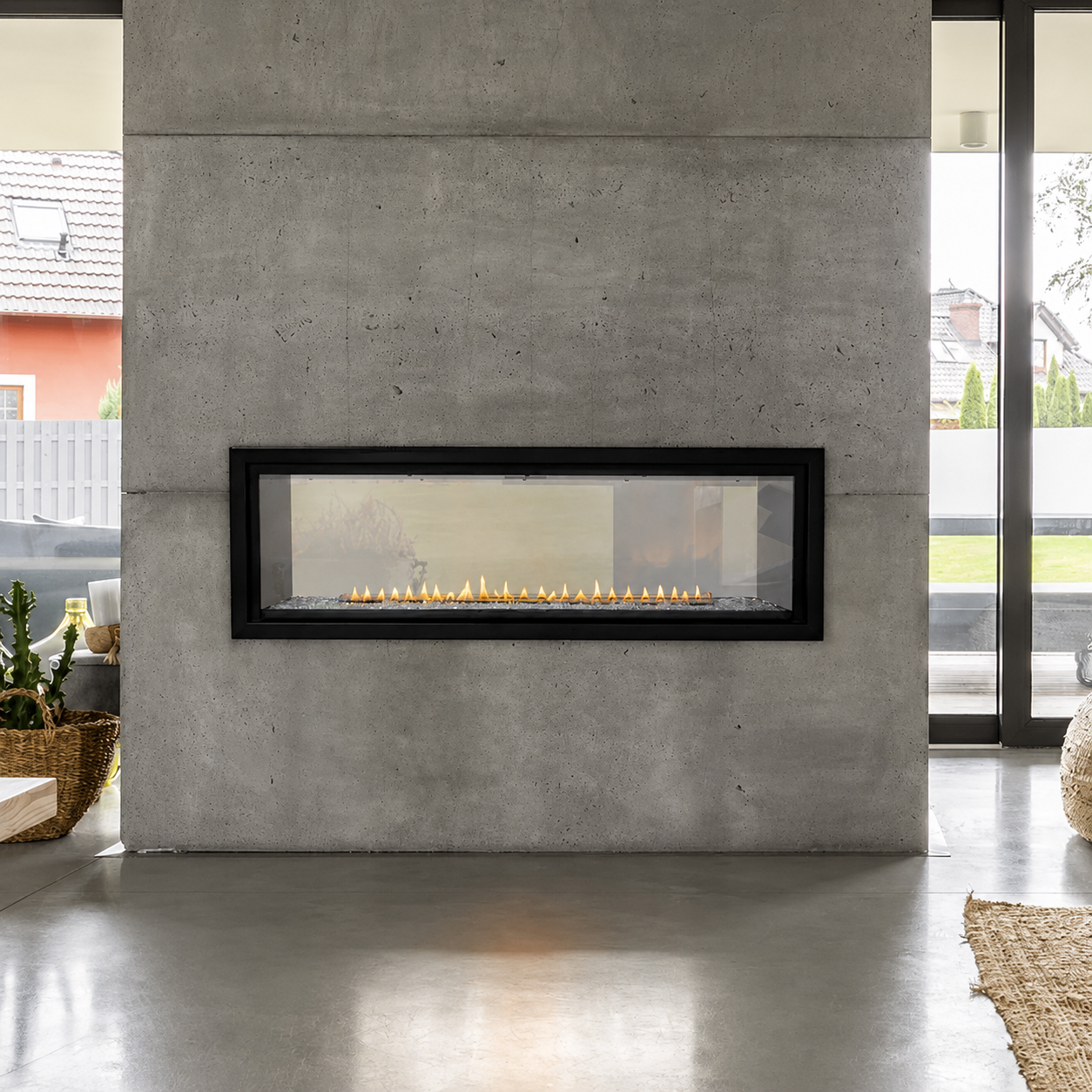 Empire Boulevard 48" See-Through Direct Vent Linear Gas Fireplace with Multi Function Remote